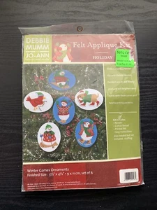 Felt Applique Kit - Dimensions - Winter Games Debbie Mumm Ornaments New Sealed - Picture 1 of 2