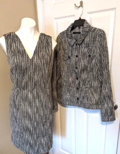 WHITE HOUSE BLACK MARKET Women's Sleeveless Boucle Dress (16) Matching L/S Jacke - Picture 1 of 24
