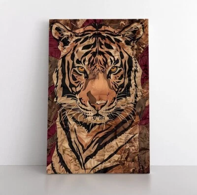 Abstract Tiger Wall Art Print on Canvas | Modern Animals Artwork Decor - Image 1 of 4
