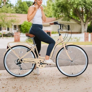 7 Speed Steel Frame Multiple Colors 26 Inch Ladies Bicycle 16 Inch Steel Frame - Picture 1 of 6