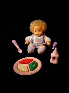SELTEN Vintage Tyco Magic Fütterung Baby Puppe Löffel umkehrbar vorgeben Essen Geschirr FUNKTIONIERT!! - Bild 1 von 12