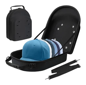 Hat Travel Case Hard Baseball Hat Case Carrier Storage Bag with Shoulder Strap - Picture 1 of 9