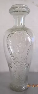 Jarrón de vidrio vintage botella con diseño de desplazamiento en relieve b106 - Imagen 1 de 3