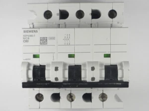 Siemens 5SP4380-7, Circuit Breaker, 5SP4 Series, 80A, 3 Pole, 400V AC - Picture 1 of 2