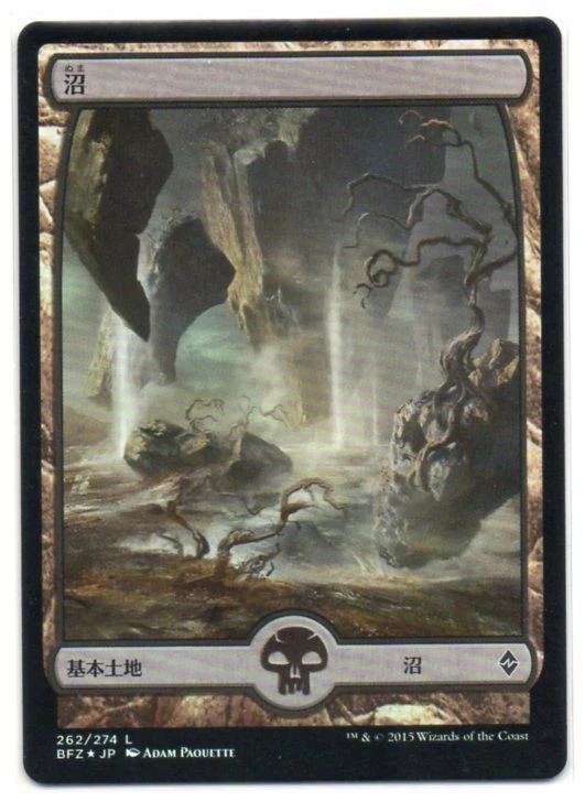 MTG Japanese Foil Swamp Full Art #262 Battle For Zendikar NM - Image 1 of 1
