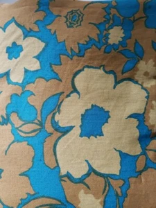 Vintage Cohama Vat Screen Print Pavanne Fabric Green Mustard Floral 4.4 Yards - Picture 1 of 9