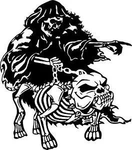 Grim Reaper Skeleton Attack Dog Car Boat Truck Laptop Window Vinyl Decal Sticker - Bild 1 von 2