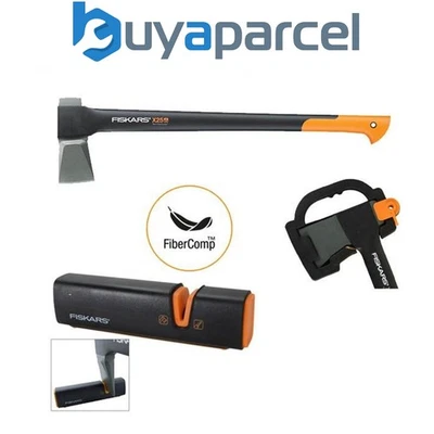 Fiskars X25 122483 Splitting Axe Anti Shock FSK122480 Sharpening Tool FSK120740 - Image 1 of 4