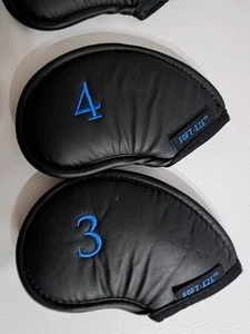 Soft Eze 9er Set Schläger Eisen Kopfbedeckungen - Schwarz Golfschläger Abdeckungen #3-9, PW, SW - Bild 1 von 4