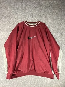 Vintage XXL 2XL Nike Windbreaker Mens Large Baggy Pullover Red White Tag Swoosh - Picture 1 of 7