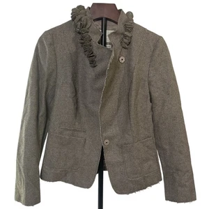 Banana Republic Brown Blazer Jacket Made of Italian Fabric Size 4P - Picture 1 of 7