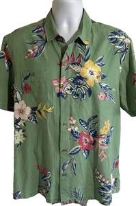 Camisa Tommy Bahama Para Hombres Grande Floral Isla Hawaiana Calce Moderno Seda Informal - Imagen 1 de 13
