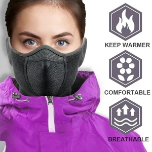 Winter Fleece Face Mask Windproof Ear Warmer Ear Muffs Skiing Thermal Face Cover - Picture 1 of 19