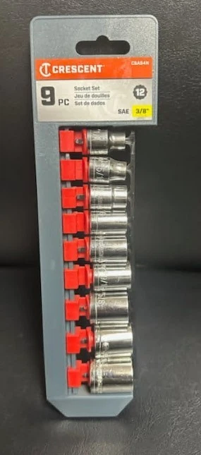 Crescent CSAS4N Steel SAE 12-Point Socket Set 3/8 in. Drive x Assorted Size - Image 1 of 1