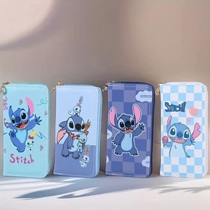Stitch Vintage Style Long Wallet with Zipper Pocket, Clutch Bag, ID Card - Picture 1 of 7