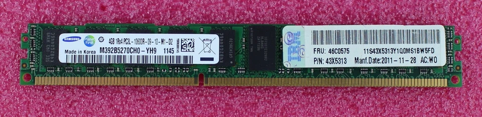 46C0575 - Lenovo 4GB 240P PC3-10600 1Rx4 ECC Rdimm - Image 1 of 1