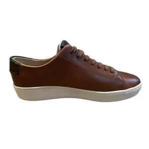 Vince Camuto Mens Dressy Brown Leather Lace Up Hallman Loafer Sneaker 11.5 NWD - Picture 1 of 10