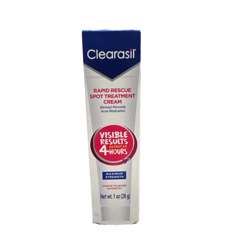 Clearasil Crema Tratamiento Manchas Acné Rescate Rápido Máxima Fuerza Medicamento 1oz Foto 1 de 2