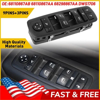 Interruptor maestro de ventana eléctrica del conductor delantero para Ram 1500 2500 3500 4500 2012-2015 EE. UU. Foto 1 de 4