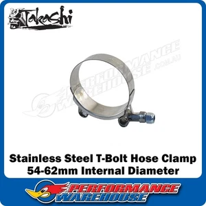 54-62mm T-Bolt Hose Clamp suits Silicone Hose, Stainless Steel - Picture 1 of 4