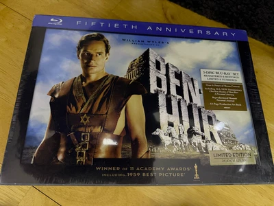 RARE BEN HUR ULTIMATE COLLECTION USA 3 DISC REGION FREE BLU RAY BOXSET WITH BOOK - Image 1 of 4