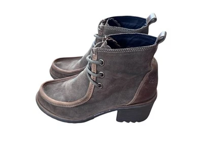Fly London Boots Women Size 40 Brown Suede Leather Ankle Booties Outdoor - Image 1 of 4