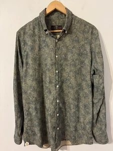 Camisa Robert Talbott Talla L Algodón Pinwale Pana Moteada Moody Goth Ropa de Trabajo - Imagen 1 de 18