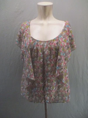 Blusa romántica con volantes manga corta cuello redondo floral talla M SOPRANO para mujer 299 Foto 1 de 4