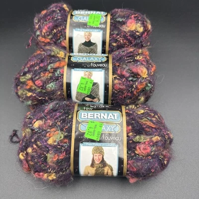 Lot of 3 Skeins Bernat Galaxy Nouveau Yarn color 53330 Deep Space - Image 1 of 4
