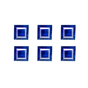 1.06 Ct VS [6 Pcs Lot] Exclusive Square 2.8 MM Blue Natural Tanzania Sapphire - Picture 1 of 5