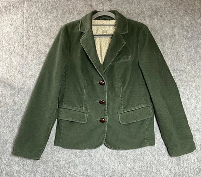 LL Bean Blazer Womens Medium Green Corduroy Pockets Jacket Vintage Retro 90s - Image 1 of 4