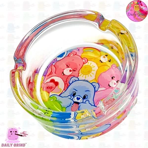 Colourful Bears Glass Ash Tray Custom Cute Funny Gift Idea - 8.2cm - Picture 1 of 18
