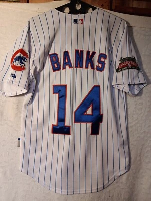Camiseta Ernie Banks Chicago Cubs para hombre talla 48 Wrigley Field 100th limpia majestuosa  Foto 1 de 4