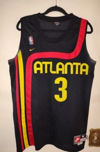 Pre owned Vtg Men's Nike NBA Atlanta Shareef Abdur-Arahim Black Jersey #3 Size M - Picture 1 of 12