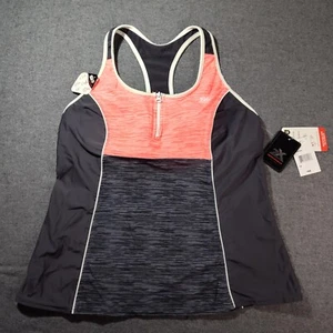 Women's Zero Exposure Gray Pink Swim Active Workout Top NWT size 14 - Picture 1 of 7