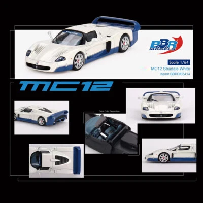 BBR 1:64 Maserati MC12 Alloy Die-Cast Sport Vehicle Model Car Collection-White - Image 1 of 4