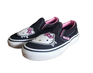 Vans Hello Kitty BLACK / PINK Slip On Shoes Kids Size 12.5 - Picture 1 of 11