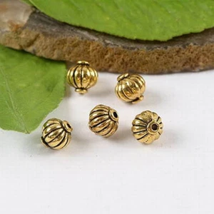 50pcs dark gold tone 6mm round texture spacer beads H1358 - Picture 1 of 1