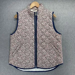 J. Crew Mercantile gilet donna grande trapuntato floreale blu navy rosa bianco - Foto 1 di 10