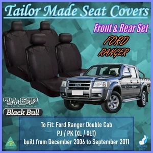 Leather Look Seat Covers for Ford Ranger PJ/PK Double Cab: 12/2006 - 09/2011 - Picture 1 of 12