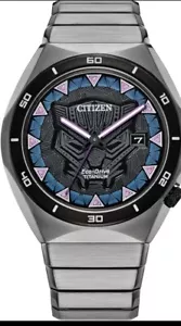 Orologio Citizen Uomo Eco-Drive Marvel Black Panther in Super Titanio AW1668-50W - Foto 1 di 1