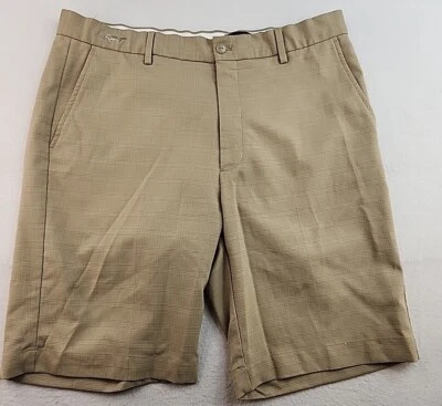 Pantalones Cortos de Golf Greg Norman Beige Glen Check Para Hombres 36 Poliéster Bolsillo Cortado Activo Foto 1 de 4