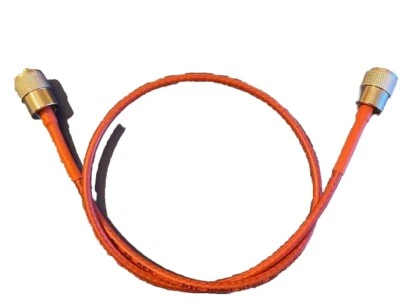 RG 58 RED Mil-Norm 2 Foot CB Patch Lead Hand Made (Insane Quality CB Cable :) - image 1 of 4