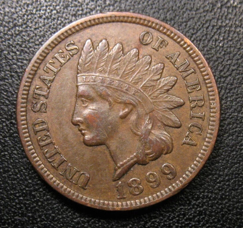 OLD US COINS 1899 INDIAN HEAD CENT PENNY FULL LIBERTY BEAUTY Cover
