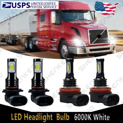 For Volvo VN VNL VNM Truck 630 670 730 780 2015 9005 H11 LED Headlight Bulbs HKB - Image 1 of 4