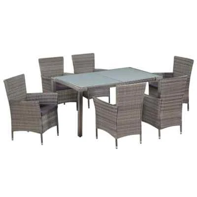 Gartenmöbel Poly Rattan Sitzgruppe Essgruppe Gartengarnitur 4 Farbe SET - Bild 1 von 4