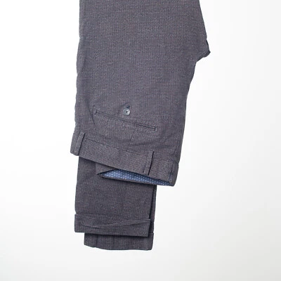 Gutteridge chino marrone micro check cotone slim fit EU50 - Immagine 1 di 4