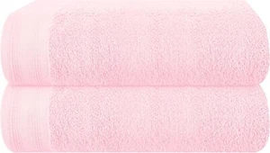 2 Pack Oversized 28x55 Cotton Bath Towels, Quickdry & Lightweight - Pink - Picture 1 of 6