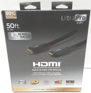 Ultra Pro Elite 50ft In-Wall Rated HDMI Digital HD Cable with Ethernet NEW 57131 - Picture 1 of 7
