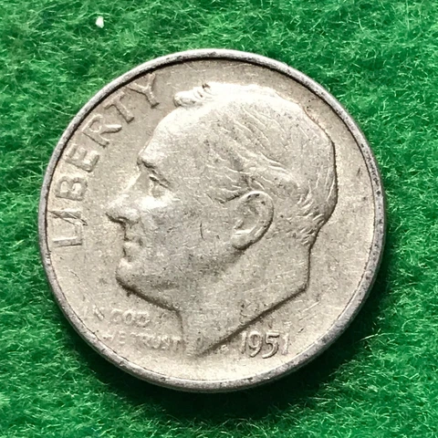 1951 - S   ROOSEVELT DIME Cover